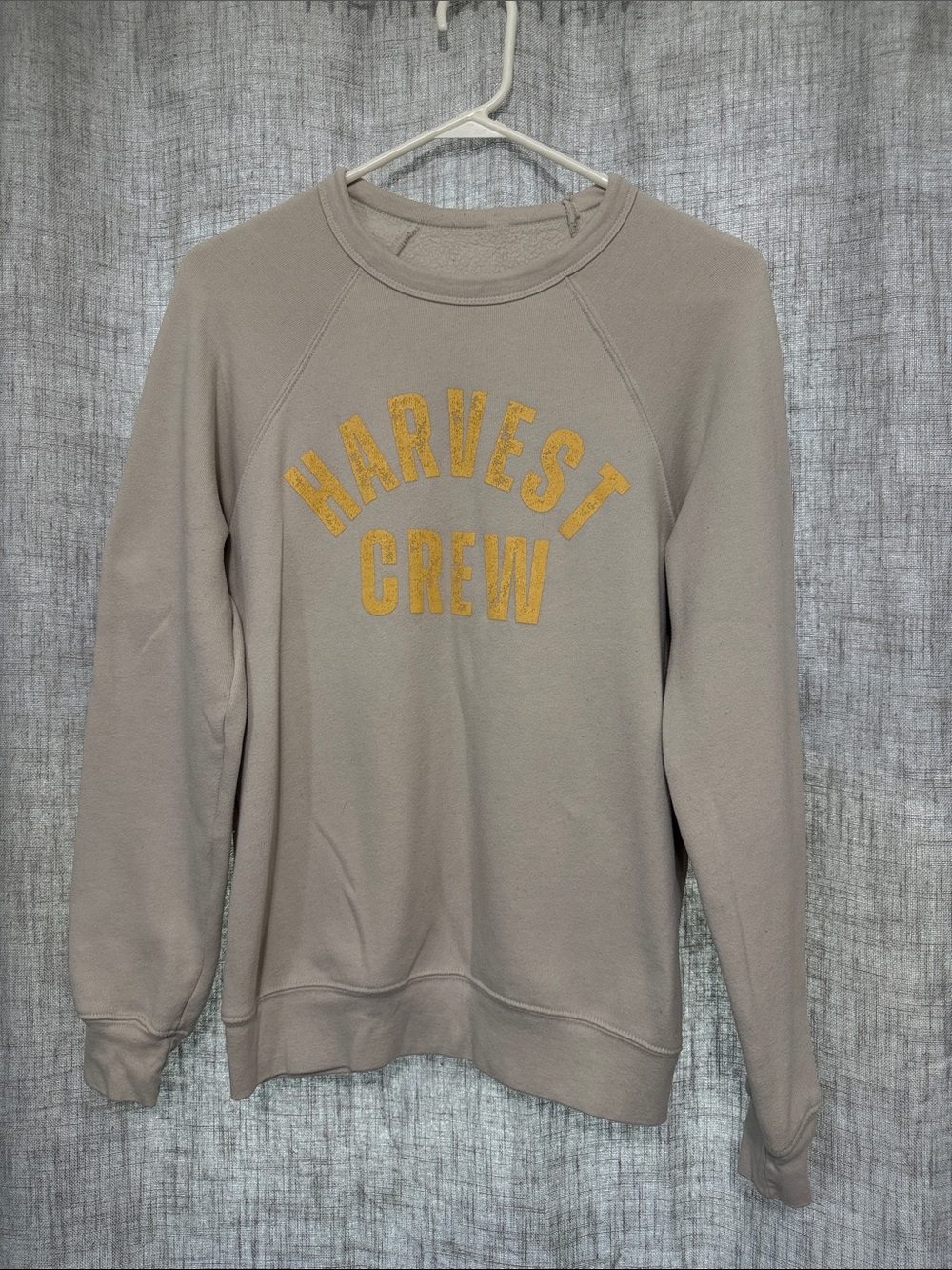 Beige Sweatshirt with Yellow "Harvest Crew" Print - Picture 2 of 4